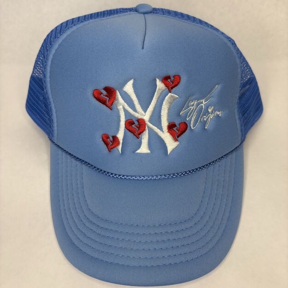 Loyal Origins Accessories - NY Yankees Loyal Origins Unisex OSFA Baby Blue White Trucker Hat Embroidered MLB
